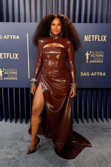 ciara latex|Ciara Stuns in Latex on the SAG Awards Red Carpet, Her First。